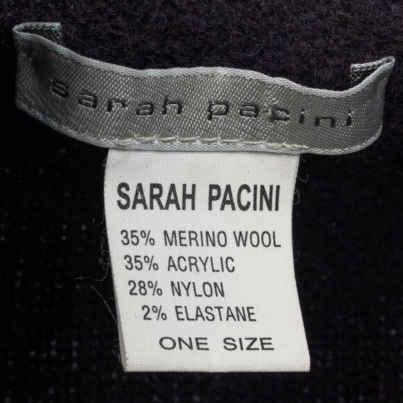 Sarah Pacini Purple Wool-Blend Knit Cowl-Neck Cropped Sweater - Picture 8 of 9